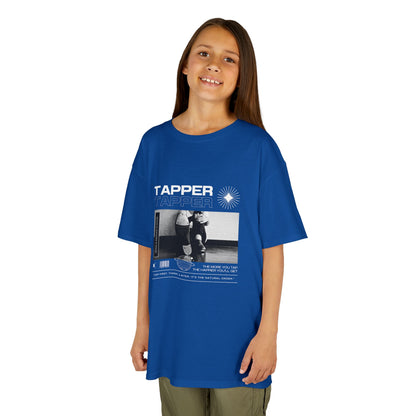 “Tapper” Youth Short Sleeve Tee – Streetwear-Inspired Tap Dance T-Shirt with Tap Shoes Graphic