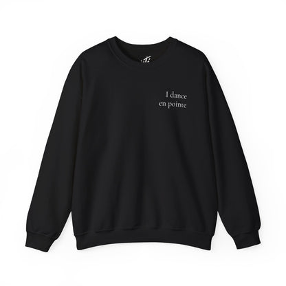 “I Dance en Pointe” - Optional Personalized Sleeve - Ballet Unisex Heavy Blend™ Crewneck Sweatshirt with Front and Back Print