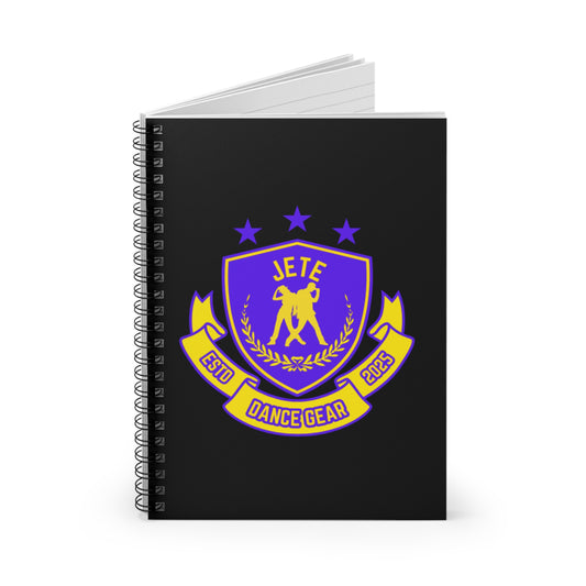 "Jeté Dance Gear" Spiral Notebook – Collegiate-Inspired Dance Journal with Colorful Graphic for Dancers, Students & Choreographers