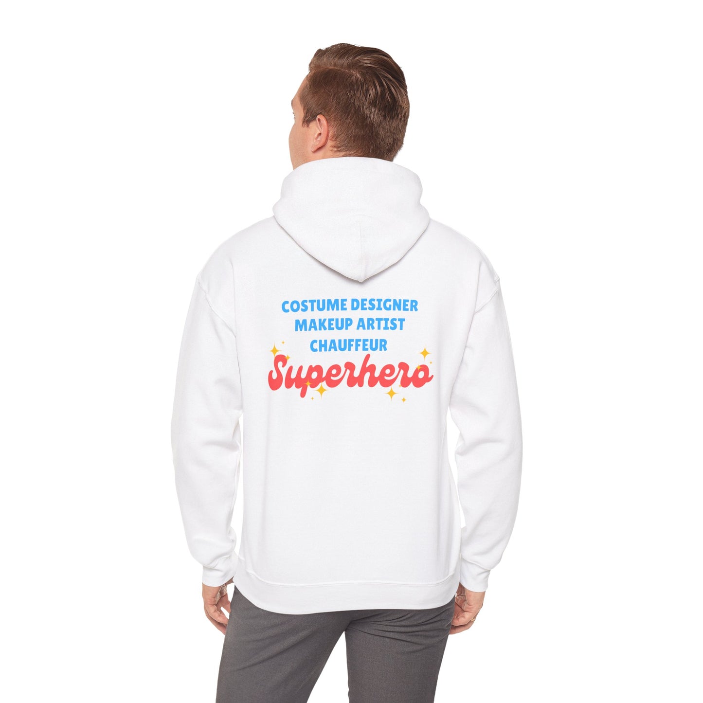 "Dance Mom" Superhero Hoodie – Floral Front Graphic & Fun Back Design | Unisex Hooded Sweatshirt for Proud Dance Parents