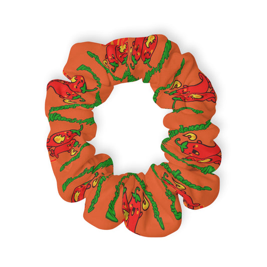 “What's a Pepper's Favorite Dance? Salsa!” Scrunchie – Funny Dance Pun Hair Accessory with Cute Pepper Graphic