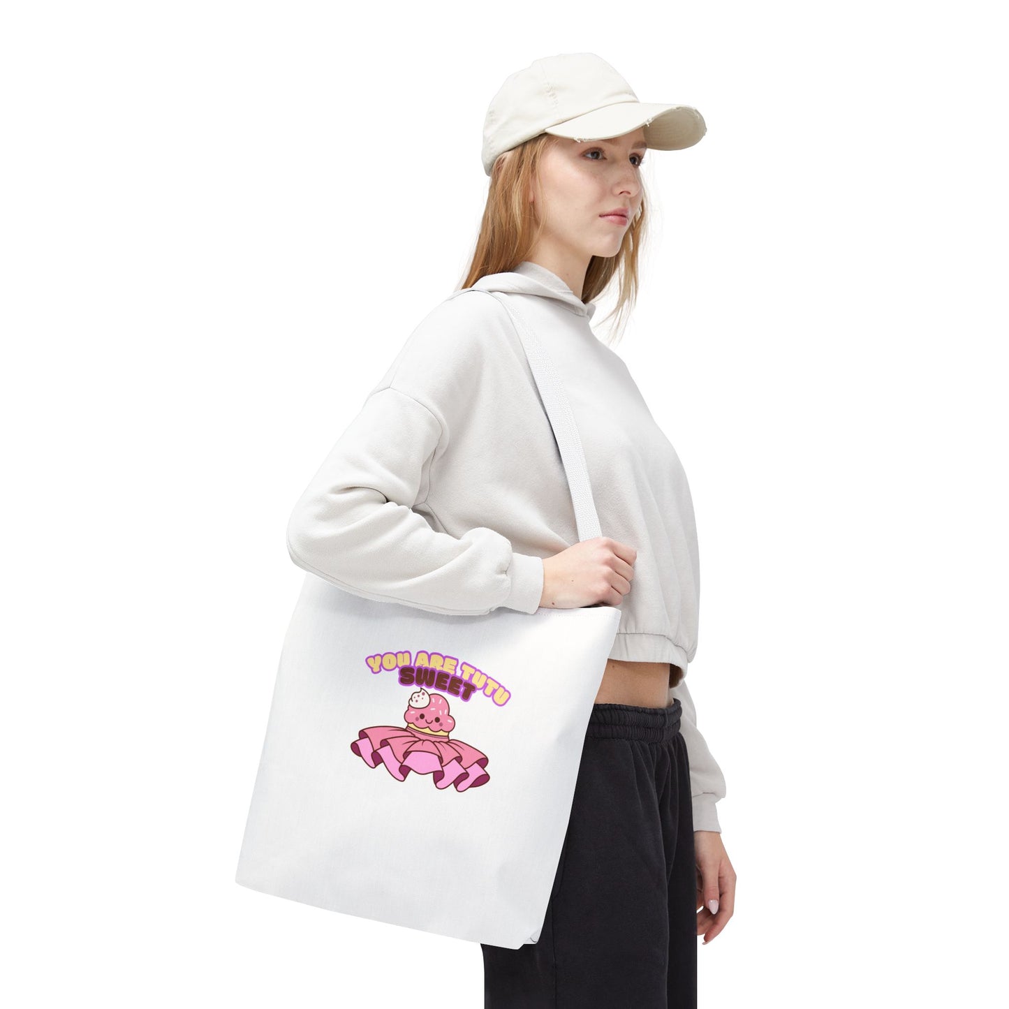 "You Are Tutu Sweet" Kawaii Cupcake Dance Tote Bag – Cute Canvas Bag for Dancers, Dance Moms & Ballet Lovers | Dance Gift Idea