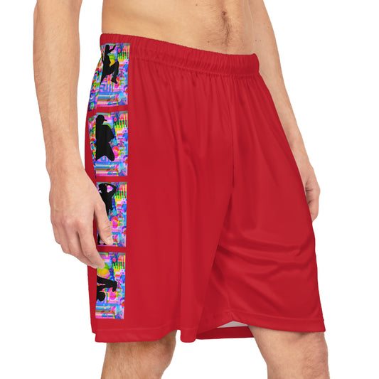 Levels Premium Collection Basketball Shorts – Vibrant Unisex Streetwear Shorts with Dancer Silhouette Graphic