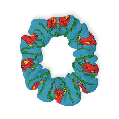 “What's a Pepper's Favorite Dance? Salsa!” Scrunchie – Funny Dance Pun Hair Accessory with Cute Pepper Graphic