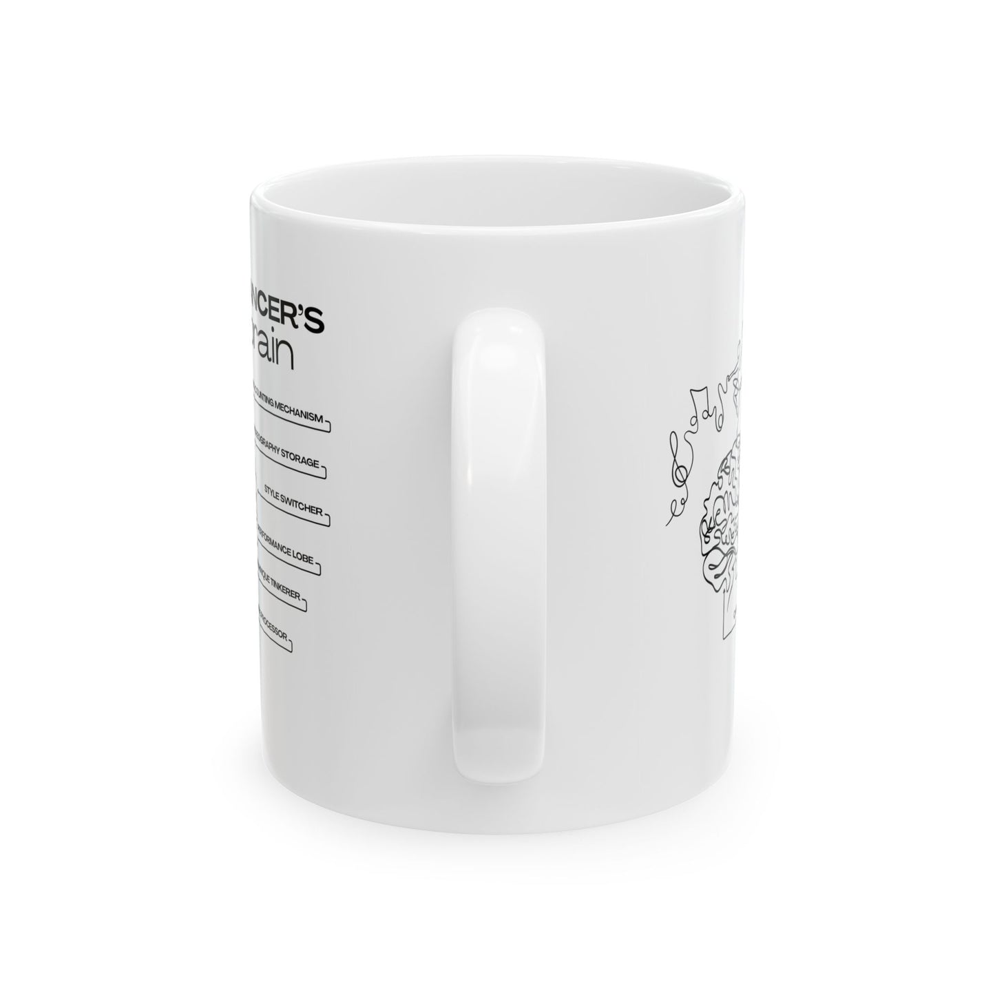 "Dancer’s Brain" Accent Coffee Mug – Funny Dance-Themed Mug with Option for Personalization for Dance Lovers
