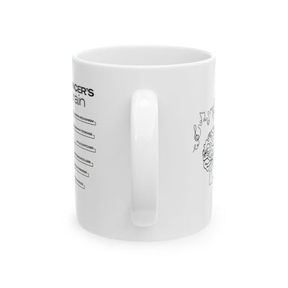 "Dancer’s Brain" Accent Coffee Mug – Funny Dance-Themed Mug with Option for Personalization for Dance Lovers