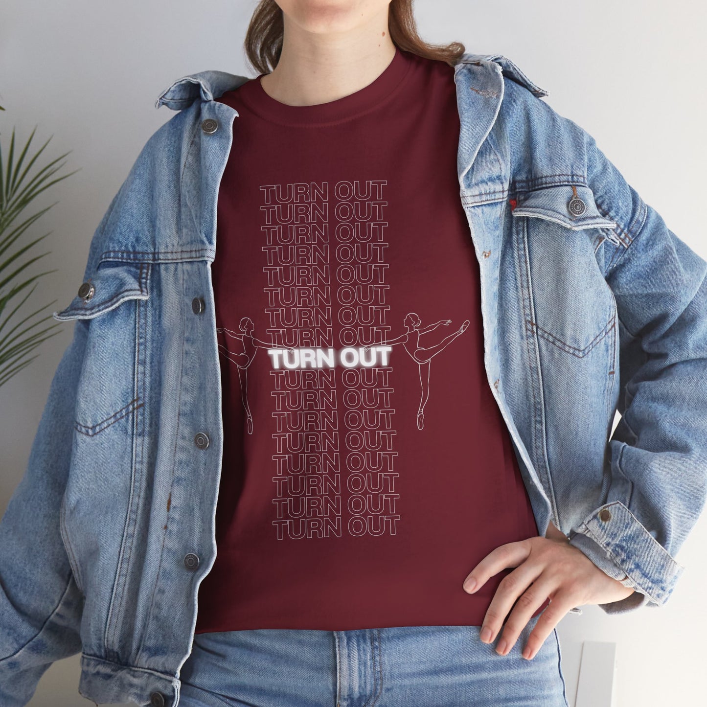 "Turn Out" Ballerina Graphic Unisex Heavy Cotton Tee – Ballet Dance T-Shirt for Dancers & Dance Enthusiasts