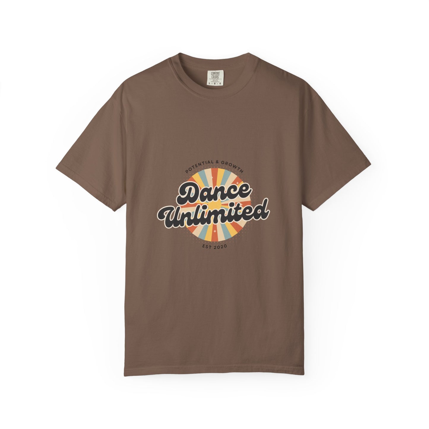 "Dance Unlimited, Potential & Growth" Unisex Garment-Dyed T-Shirt – Retro-Inspired Dance Motivation Graphic Tee – Inspirational Shirt for Dancers"