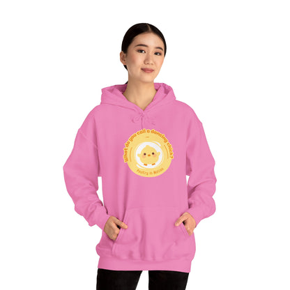 "What do you call a dancing chick? Poultry in Motion" Unisex Dance Hoodie – Funny Dancing Chick Graphic Sweatshirt for Dancers