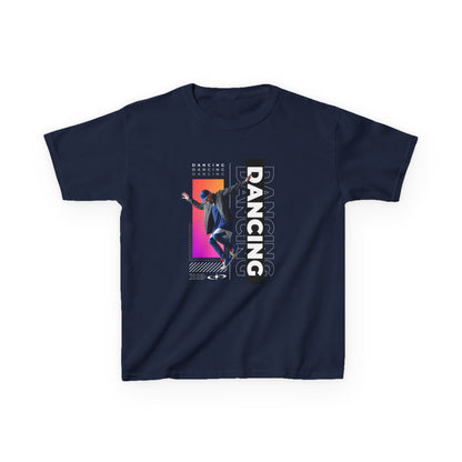 “Dancing” Youth Short Sleeve T-Shirt – Streetwear-Inspired Male Dancer Graphic – Stylish Kids Dance Apparel Tee