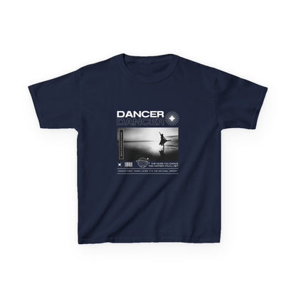 "Dancer" Arabesque on the Beach – Youth Short Sleeve Dance Tee in Streetwear-Inspired Style