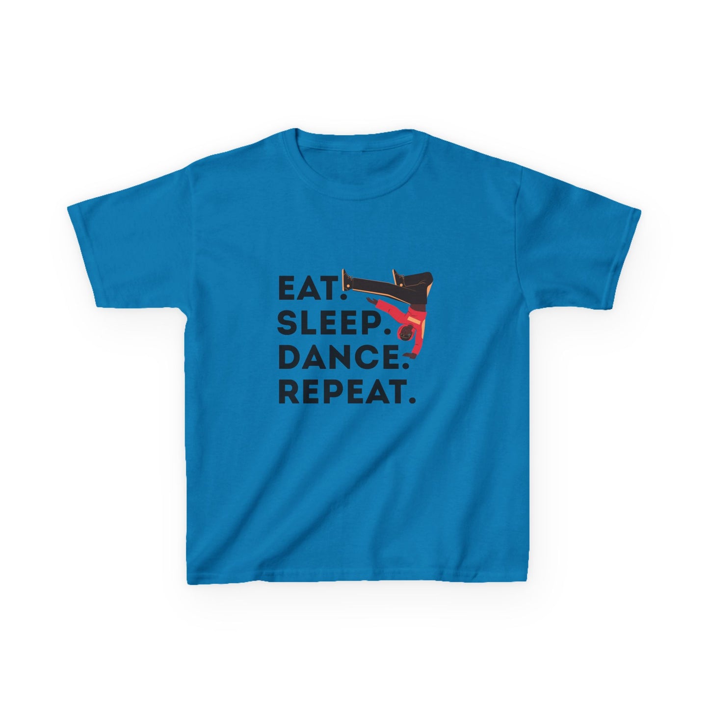 "Eat Sleep Dance Repeat" Youth Short Sleeve Tee – Bold B-Boy Graphic Hip-Hop Dance Shirt for Kids and Young Performers