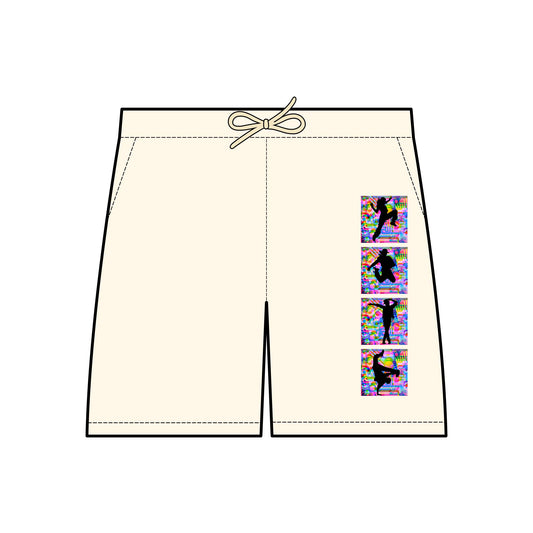 Levels Premium Collection Fleece Sweat Shorts – Vibrant Unisex Dance Shorts with Bold Dancer Silhouette Graphic