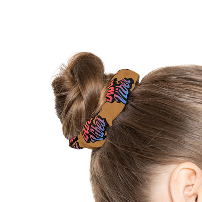 “Dancer Vibes” Scrunchie – Colorful Text Dance Hair Accessory for Performers and Dance Lovers