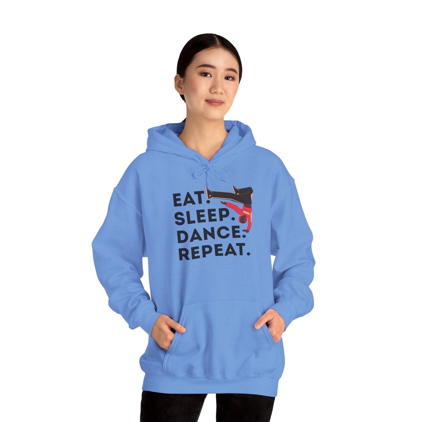 "Eat Sleep Dance Repeat" Unisex Dance Hoodie – Bold B-Boy Streetwear Sweatshirt
