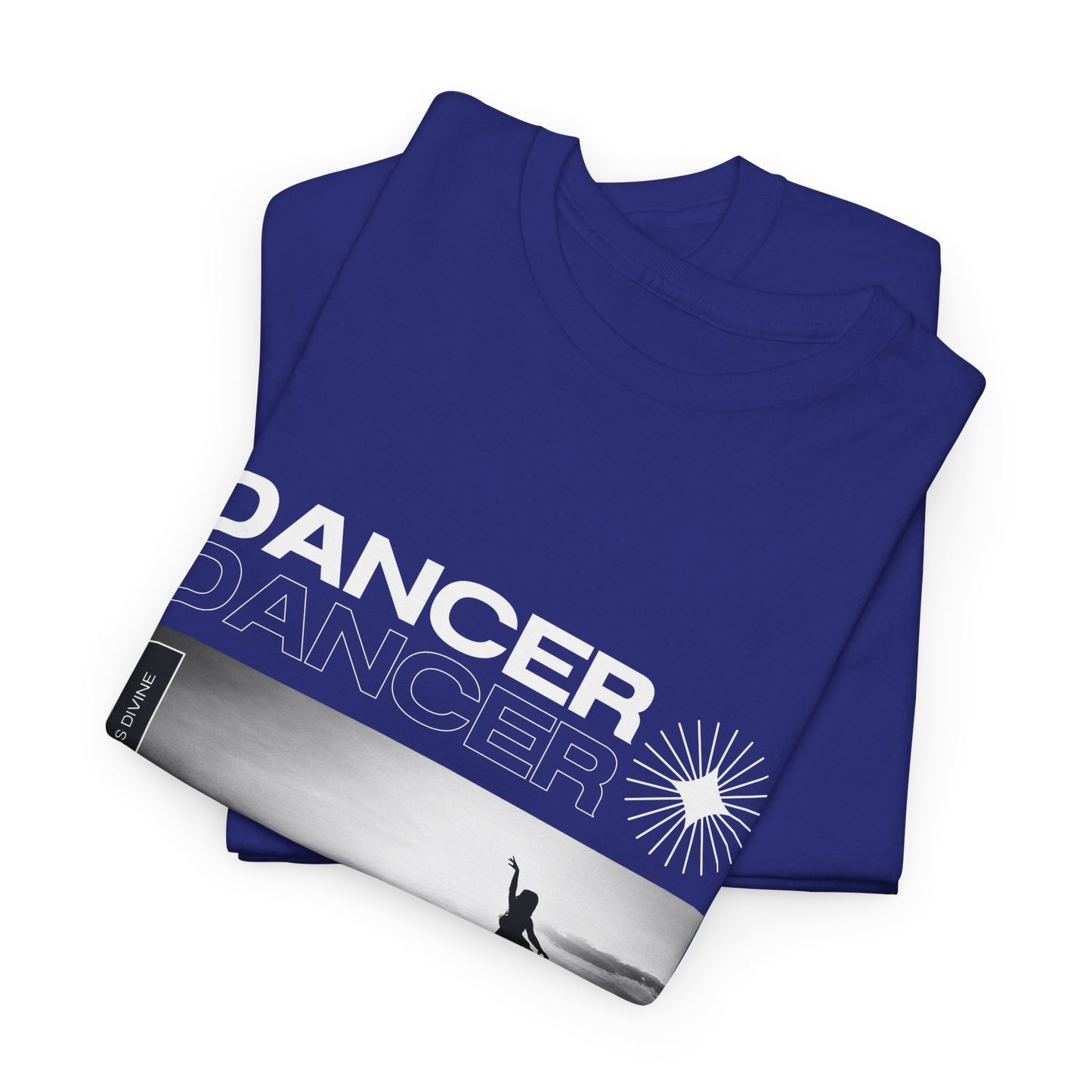 "Dancer" Arabesque Beach Scene Unisex Heavy Cotton Tee – Streetwear-Inspired Ballet Dance Graphic T-Shirt