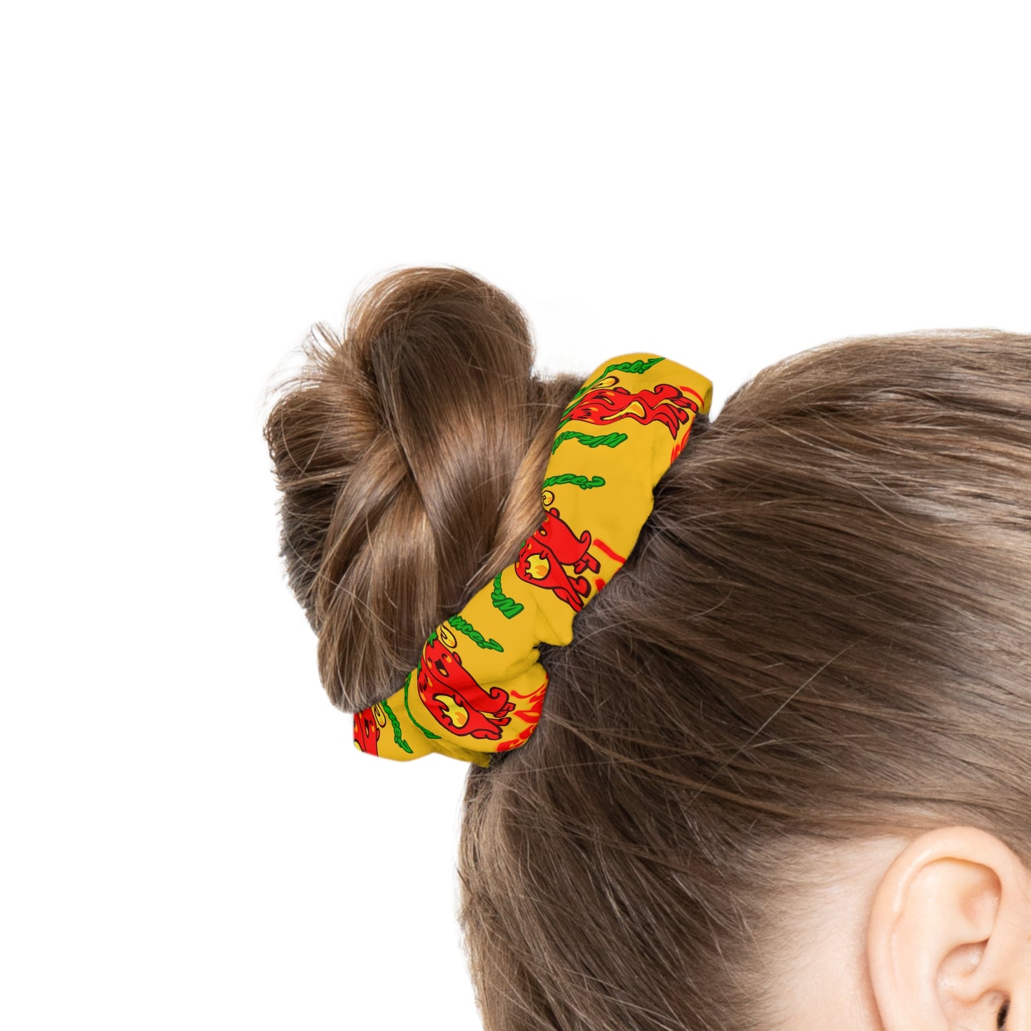 “What's a Pepper's Favorite Dance? Salsa!” Scrunchie – Funny Dance Pun Hair Accessory with Cute Pepper Graphic