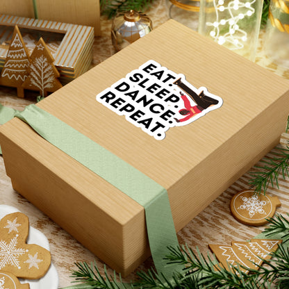 "Eat Sleep Dance Repeat" Kiss-Cut Sticker – Bold B-Boy Breakdancer Graphic – Hip Hop Dance-Themed Vinyl Sticker for Laptops, Journals & Water Bottles