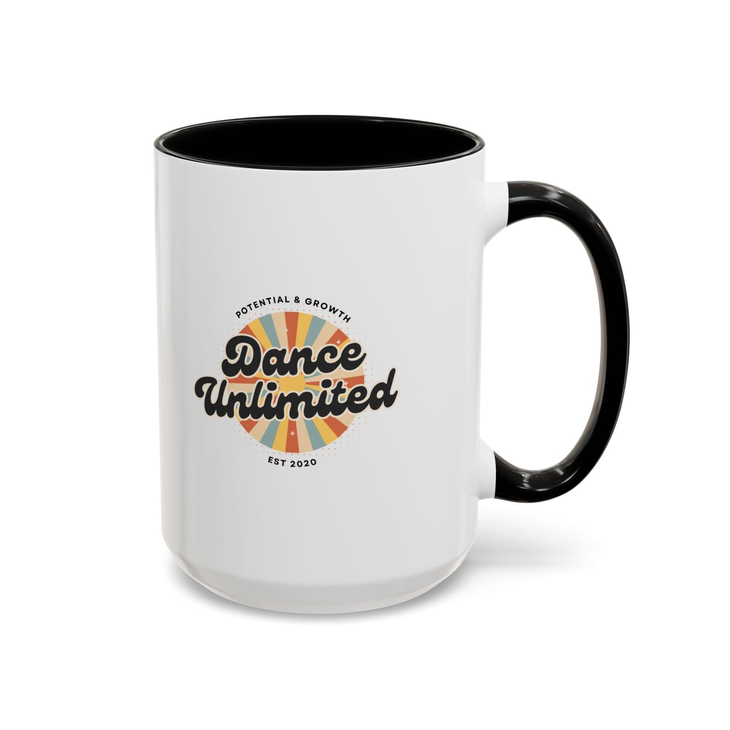 "Dance Unlimited – Potential & Growth" Accent Coffee Mug – Retro-Inspired Ceramic Mug for Dancers and Creative Dreamers