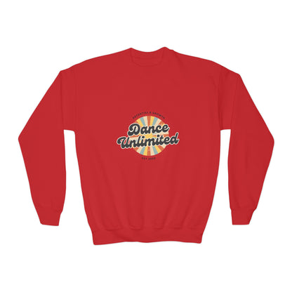 "Dance Unlimited - Potential & Growth" Youth Dance Unlimited Crewneck Sweatshirt – Retro Graphic | Motivational Dance Apparel for Kids