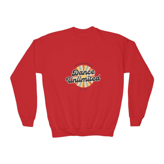 "Dance Unlimited - Potential & Growth" Youth Dance Unlimited Crewneck Sweatshirt – Retro Graphic | Motivational Dance Apparel for Kids