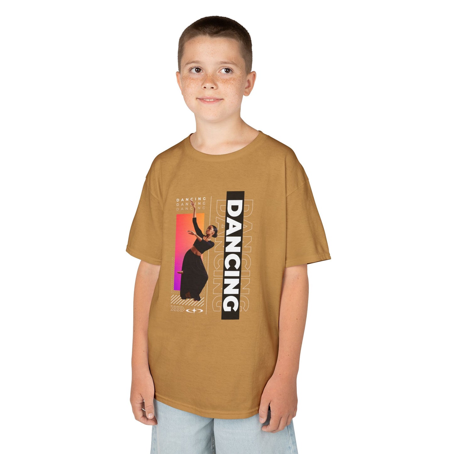 “Dancing” Youth Short Sleeve T-Shirt – Streetwear-Inspired Female Dancer Design – Trendy Kids Dance Graphic Tee