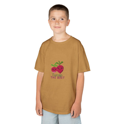 "Turnip the Beet" Youth Short Sleeve Tee – Cute Veggie Graphic Dance Pun Shirt for Kids