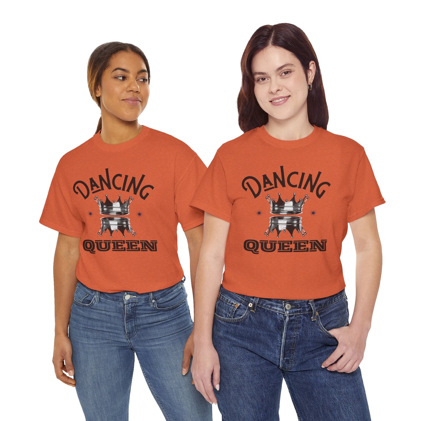 “Dancing Queen" Unisex Heavy Cotton T-Shirt with Crown Graphic – Dance-Inspired Graphic Tee for Adults & Kids