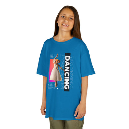 “Dancing” Youth Short Sleeve T-Shirt – Streetwear-Inspired Female Dancer Graphic – Trendy Kids Dance T-Shirt for Girls