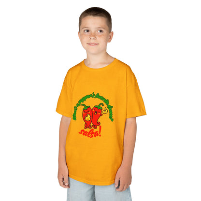 "What’s a Pepper’s Favorite Dance? Salsa!" Youth Short Sleeve Tee – Funny Dance Shirt with Cute Pepper Graphic for Kids