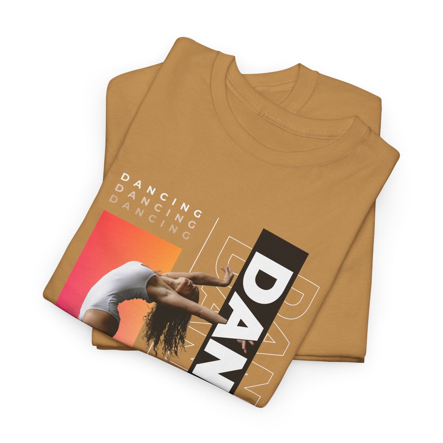 “Dancing” Streetwear-Inspired Female Dancer Unisex Heavy Cotton Tee – Urban Dance Graphic T-Shirt for Performers and Dance Lovers