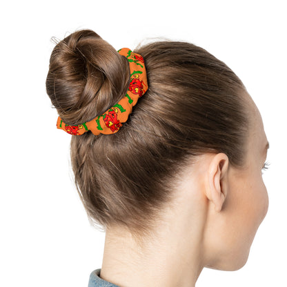 “What's a Pepper's Favorite Dance? Salsa!” Scrunchie – Funny Dance Pun Hair Accessory with Cute Pepper Graphic