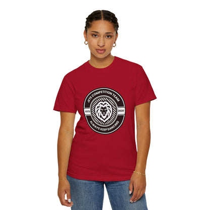 "Jeté Competition Team,  Always Keep Dancing" Unisex Garment-Dyed T-Shirt – Collegiate-Style Dance Graphic Tee – Shirt for Dancers & Teams