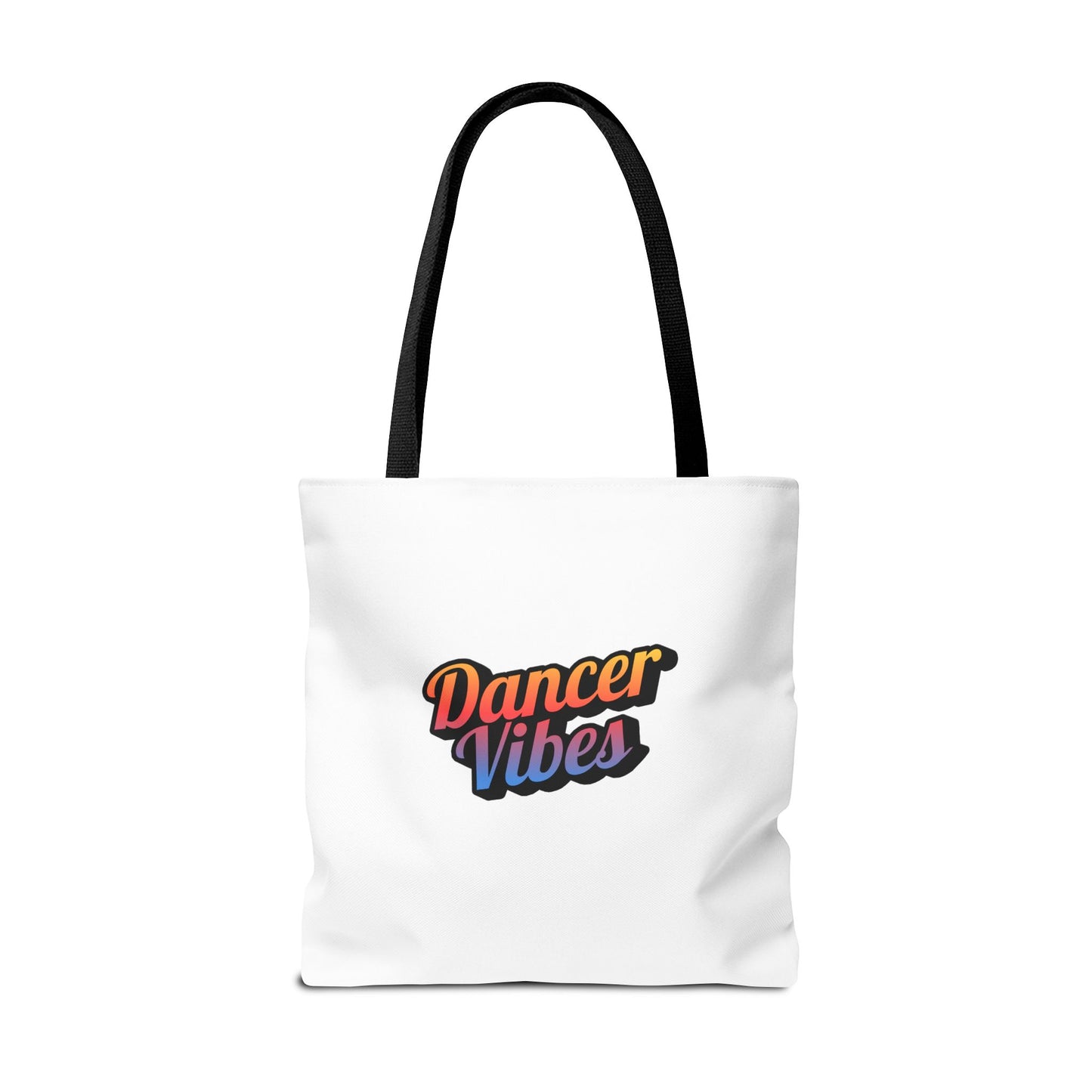 "Dancer Vibes" Canvas Tote Bag – Bold Dance-Themed Text Graphic Bag for Dancers, Students & Everyday Use