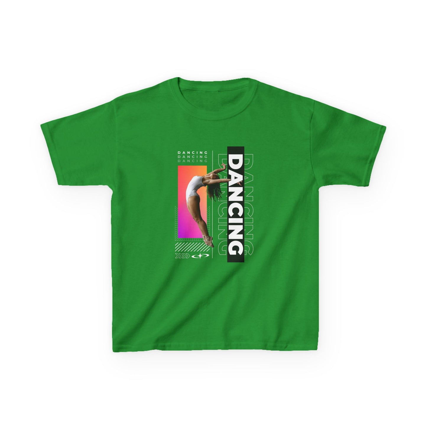 “Dancing” Youth Short Sleeve T-Shirt – Streetwear-Inspired Female Dancer Graphic – Stylish Kids Dance Apparel Tee
