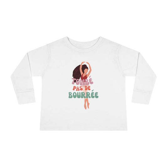 "Tombé Pas de Bourrée" Toddler Long Sleeve Dance T-Shirt – Ballet Dancer Graphic Shirt for Kids