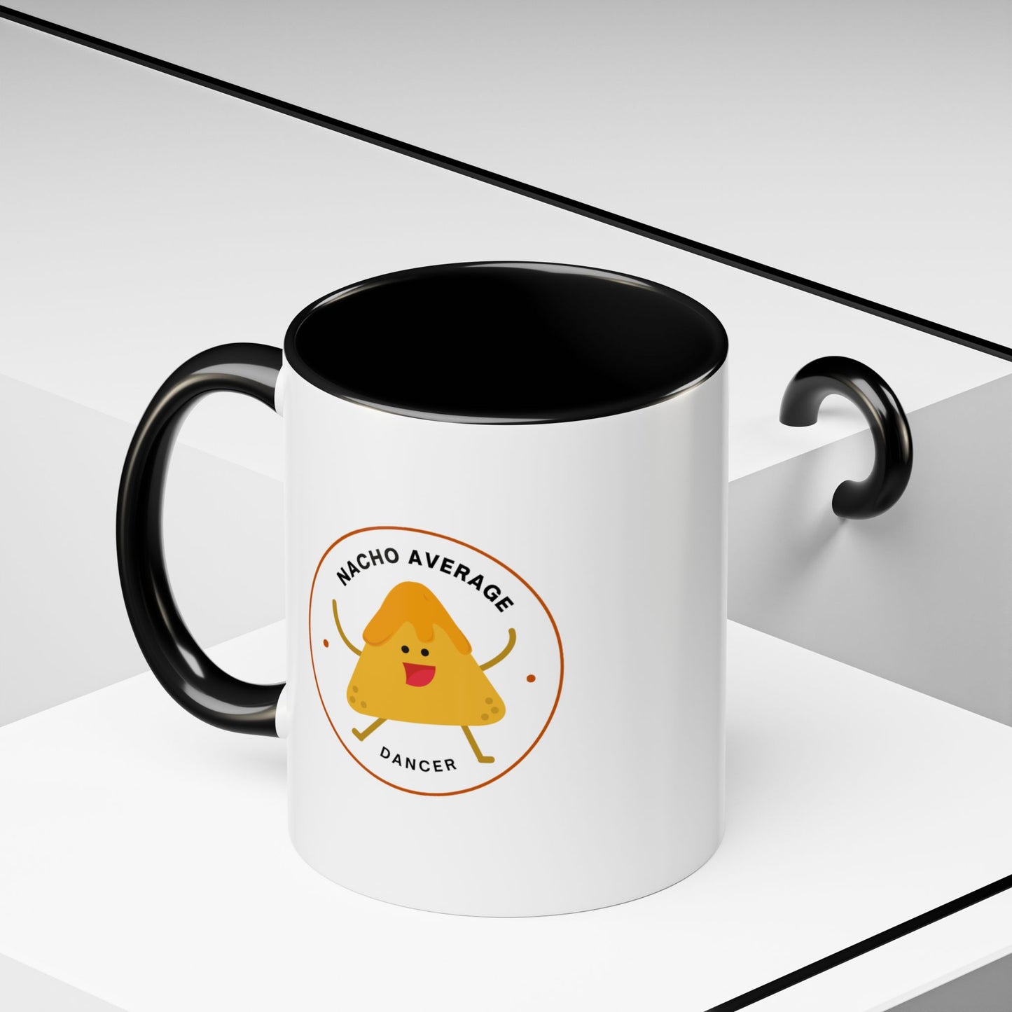 "Nacho Average Dancer" Accent Coffee Mug – Funny Dance Pun Ceramic Mug with Nacho Graphic for Dancers
