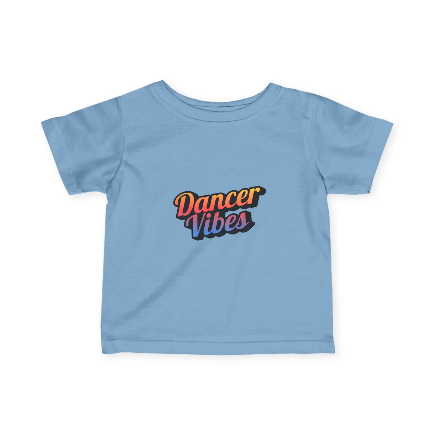 "Dancer Vibes" Infant Fine Jersey Tee – Colorful Text Graphic Baby Dance T-Shirt for Stylish Little Movers