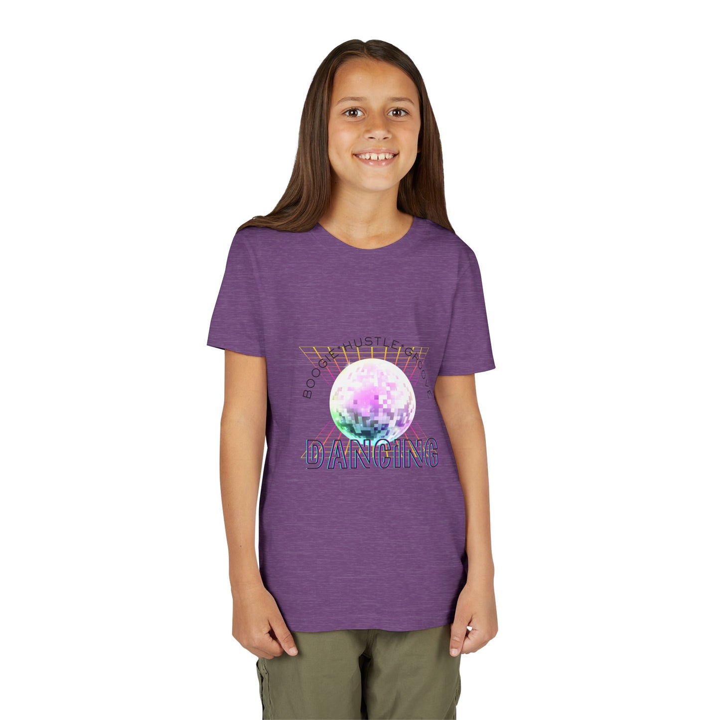"Boogie, Hustle, Groove - Dancing" Streetwear Dance Graphic – Youth Short Sleeve Tee