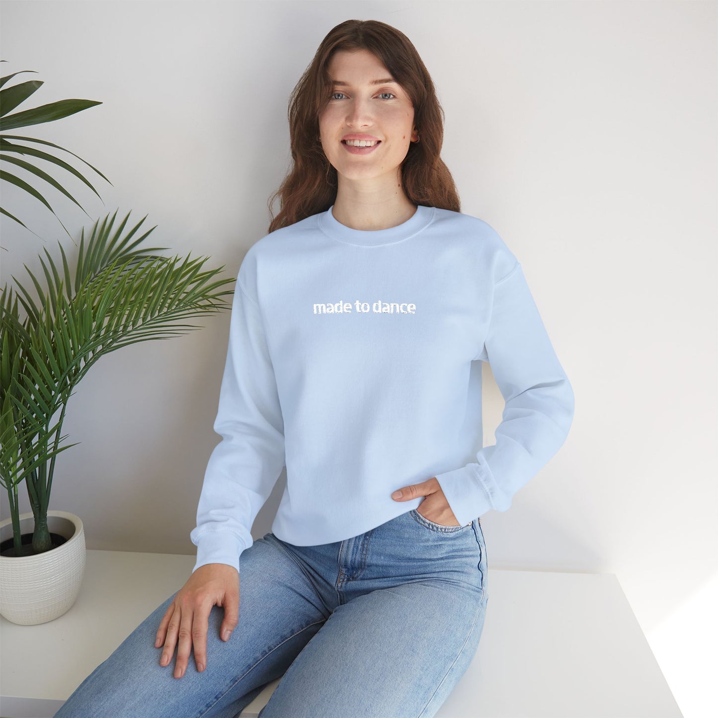 “Made to Dance" Unisex Heavy Blend™ Crewneck Sweatshirt – Embroidered Dance-Inspired Pullover for Adults & Kids