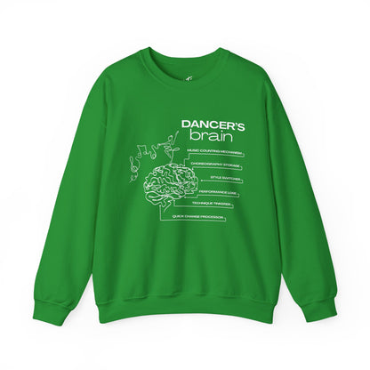 “Dancer’s Brain” Funny Dance Anatomy Sweatshirt – Unisex Heavy Blend Crewneck with Optional Name or Studio Personalization