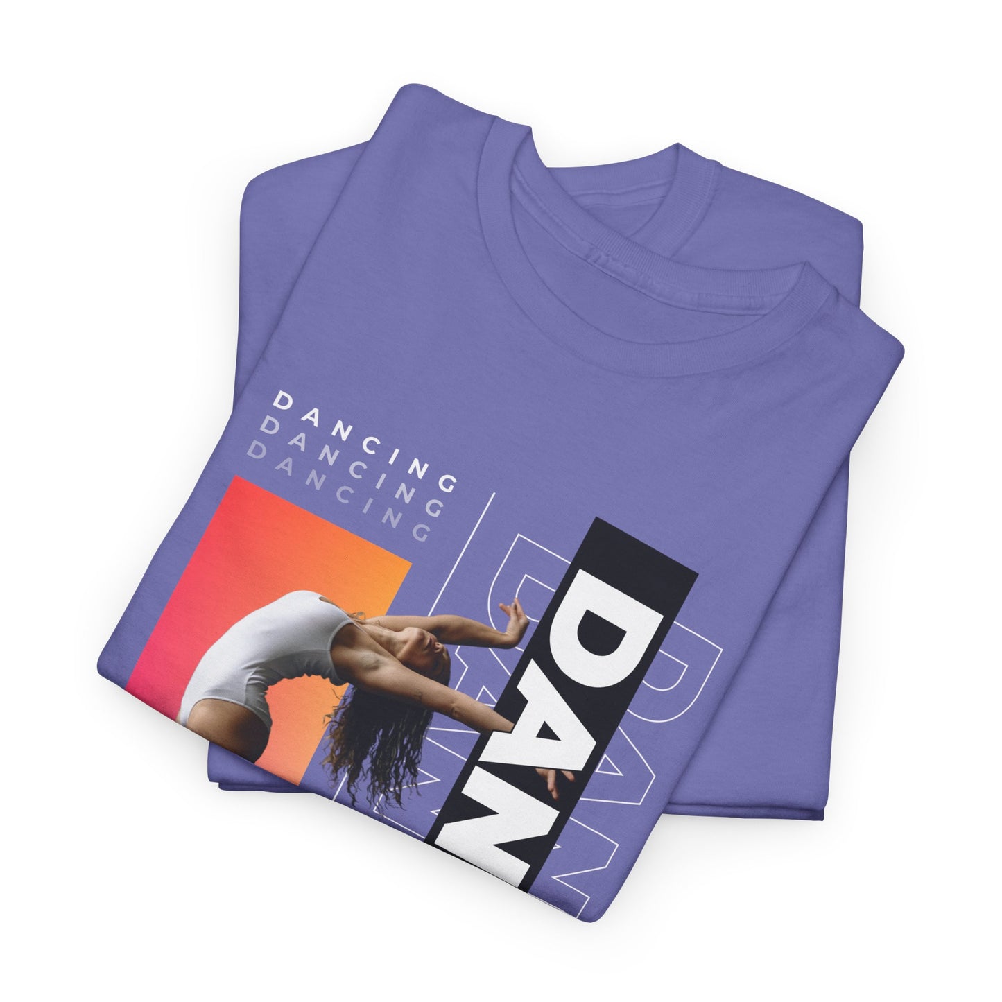“Dancing” Streetwear-Inspired Female Dancer Unisex Heavy Cotton Tee – Urban Dance Graphic T-Shirt for Performers and Dance Lovers