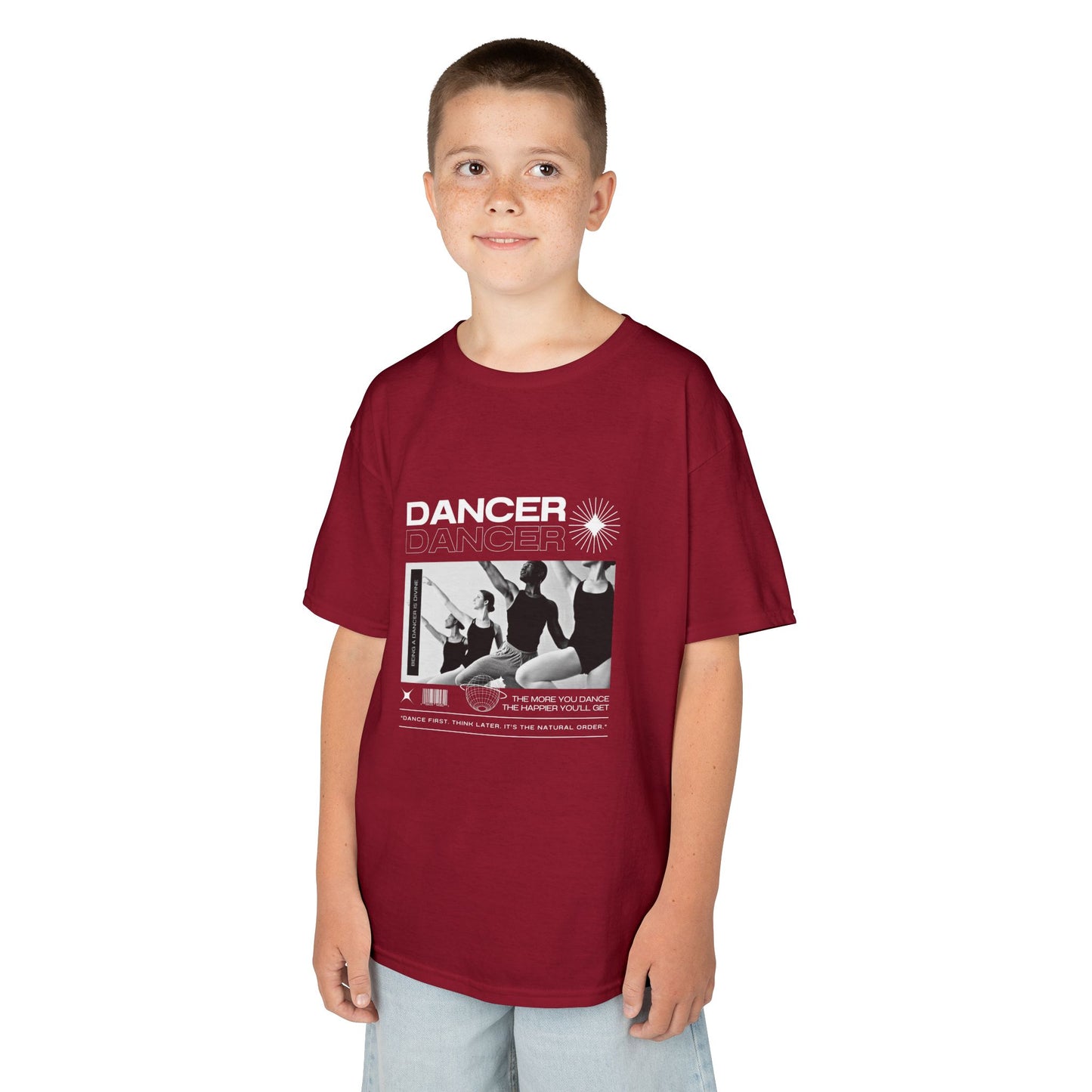 “Dancer” Youth Short Sleeve Tee – Young Ballet Dancers at the Barre Streetwear-Inspired Dance Shirt for Kids