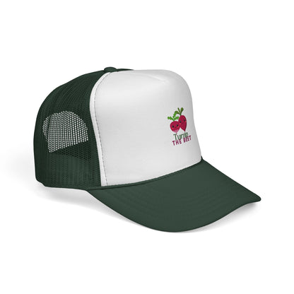 "Turnip the Beet" Funny Dance-Inspired Trucker Hat – Unisex Veggie Graphic Cap for Dancers & Foodie Fans