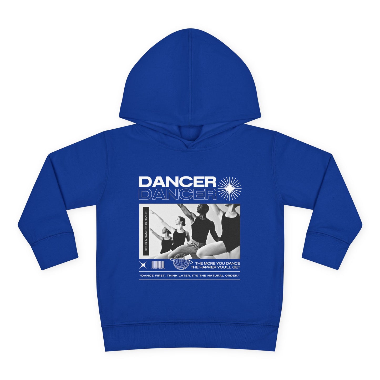 “Dancer” Toddler Pullover Hoodie – Streetwear-Inspired Ballet Barre Graphic Sweatshirt for Kids