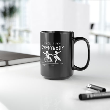 "Dance Is for Everybody" Accent Coffee Mug – Inclusive Dance-Themed Mug for Dancers, Teachers, and Ballet Lovers