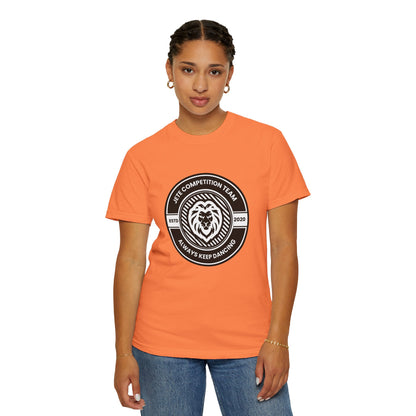 "Jeté Competition Team,  Always Keep Dancing" Unisex Garment-Dyed T-Shirt – Collegiate-Style Dance Graphic Tee – Shirt for Dancers & Teams