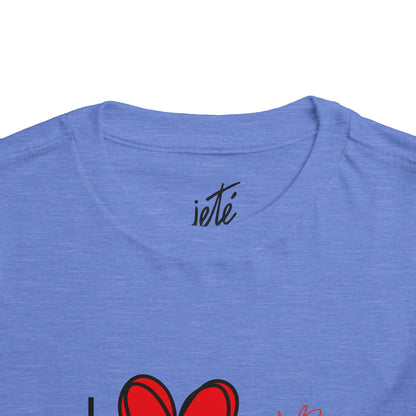 "I Love Dance" Toddler Short Sleeve Tee – Hand-Drawn Heart & Note Graphic Dance Lover T-Shirt