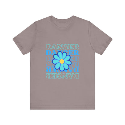 "Dancer" Unisex Jersey Short Sleeve T-Shirt – Floral Text Graphic Dance Tee – Soft Lightweight Ballet & Studio Style Shirt