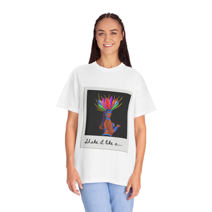 "Shake It Like a Samba Star" Unisex Garment-Dyed Dance T-Shirt – Bold Carnival-Inspired Graphic Tee for Dancers